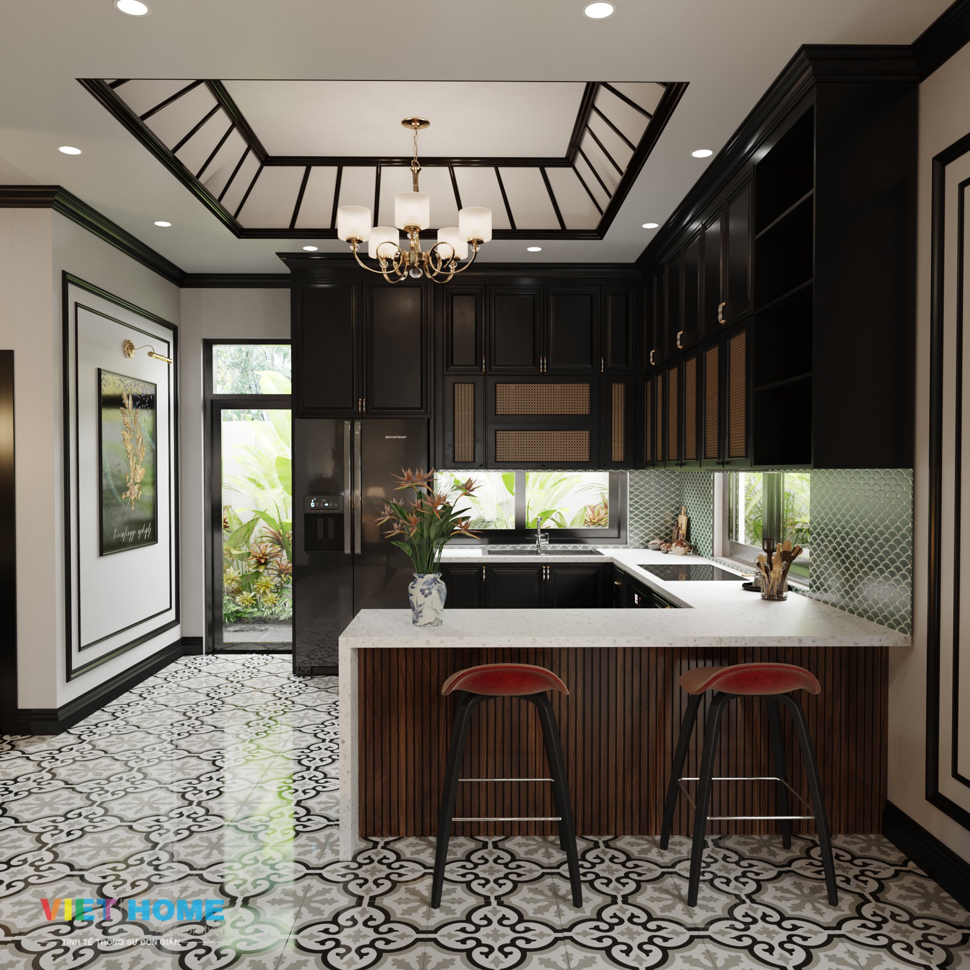 Chi tiết thiết kế nội thất khu vực bếp và bàn ăn dự án La vida Residences