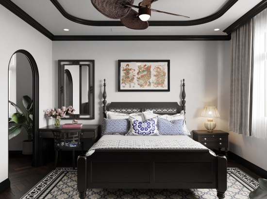 Phòng ngủ - phong cách Đông Dương (Indochine style)