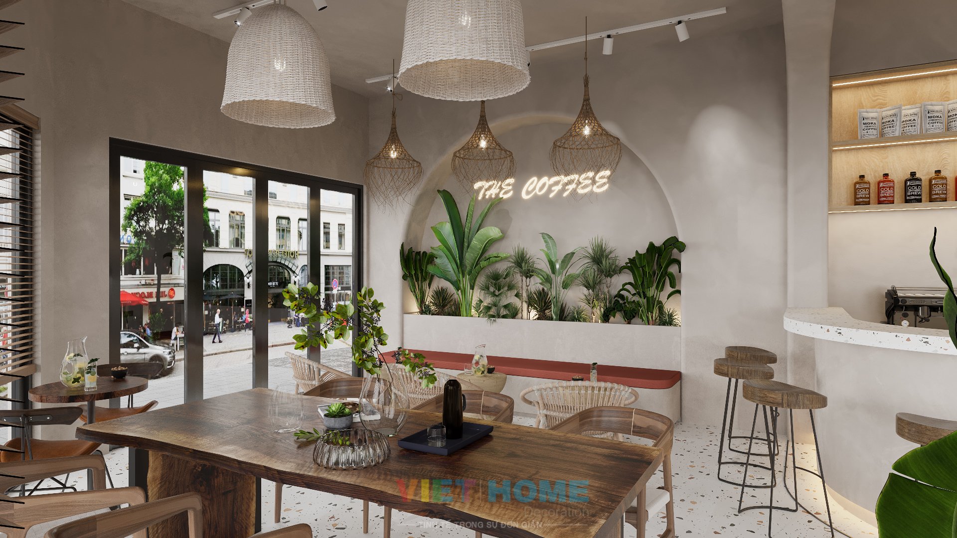 Chi tiết thiết kế nội thất quán cafe dự án La vida Residences