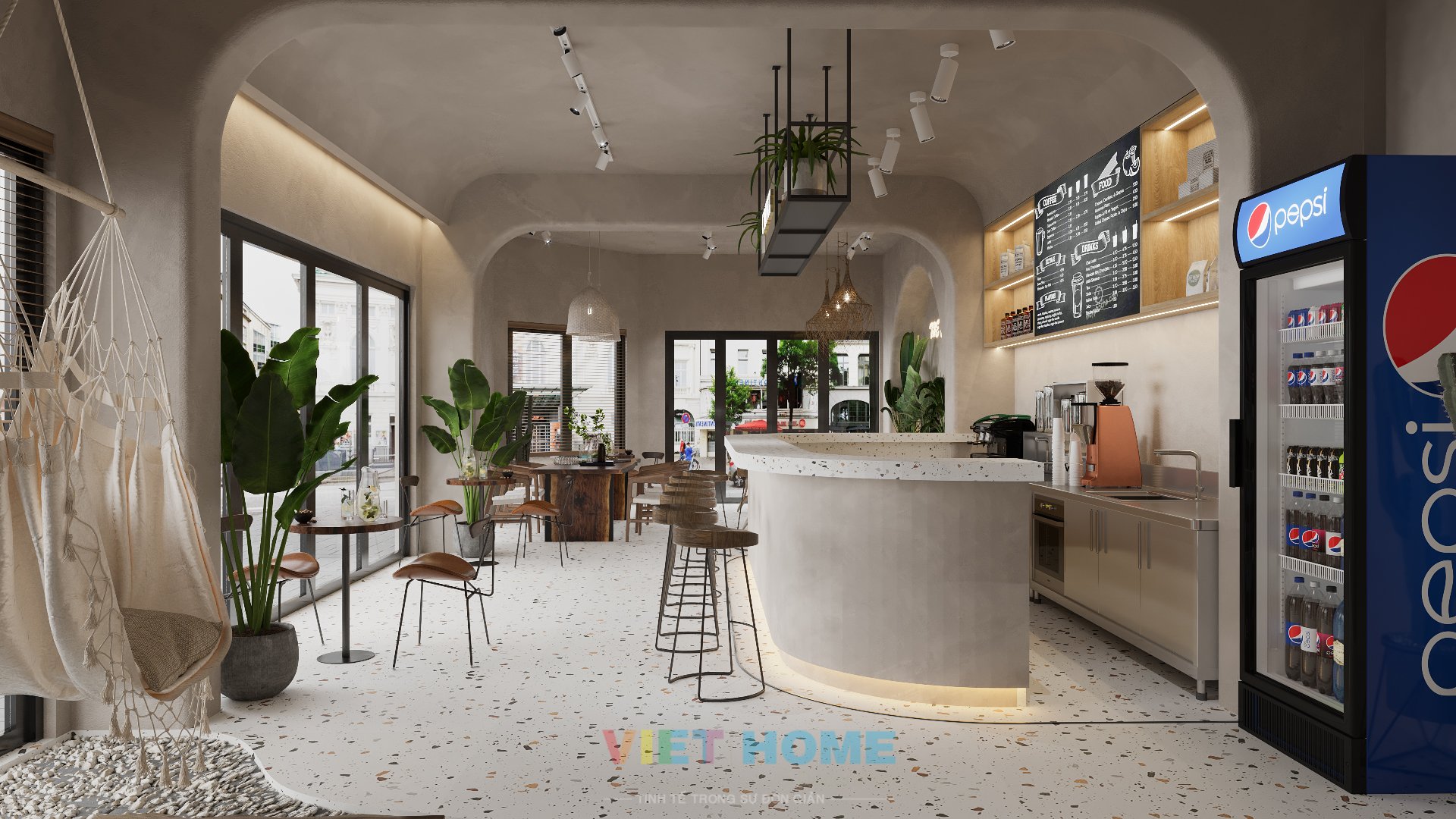 Chi tiết thiết kế nội thất quán cafe dự án La vida Residences