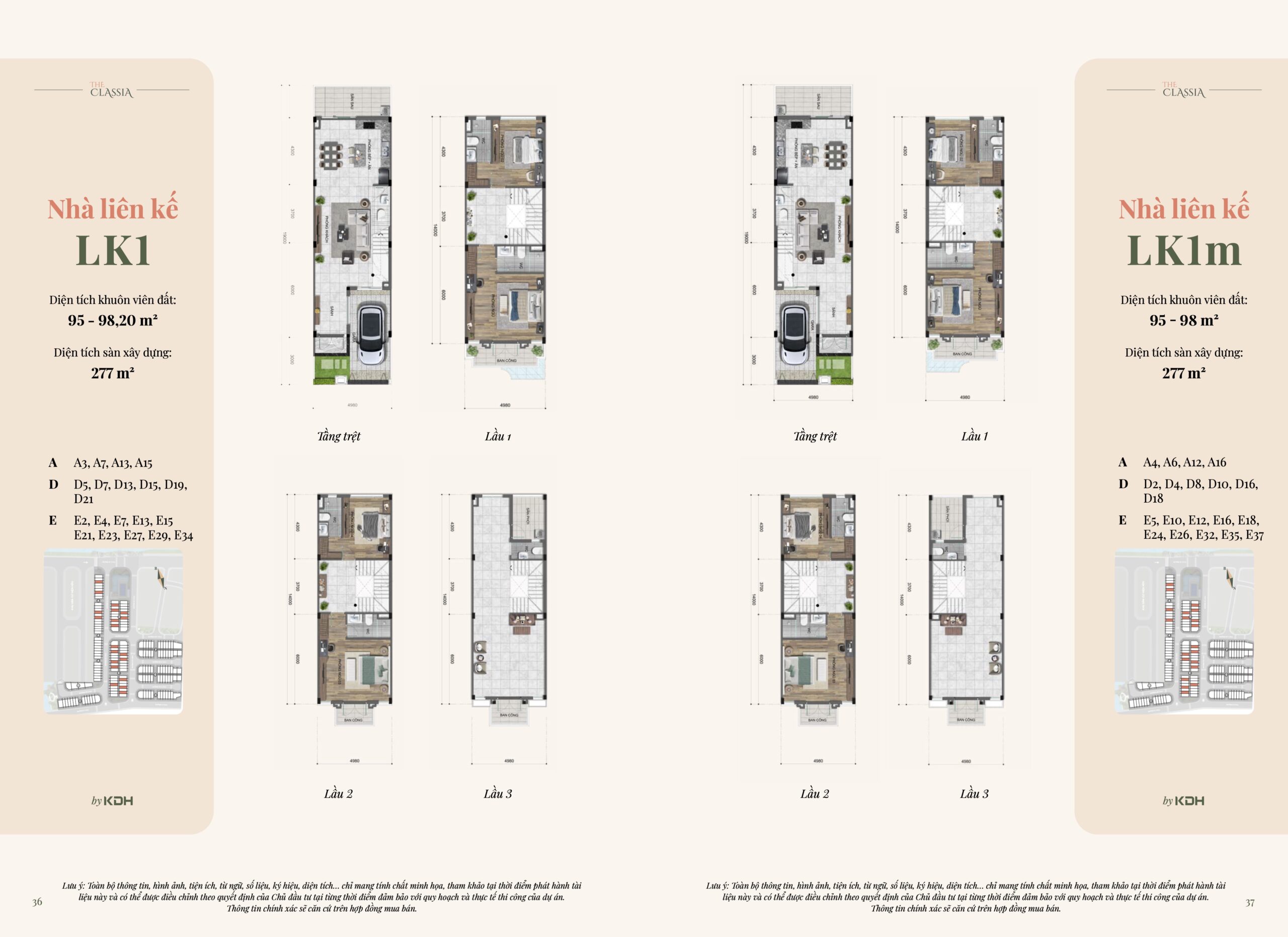 Mặt bằng layout LK1 & LK2 – The Classia