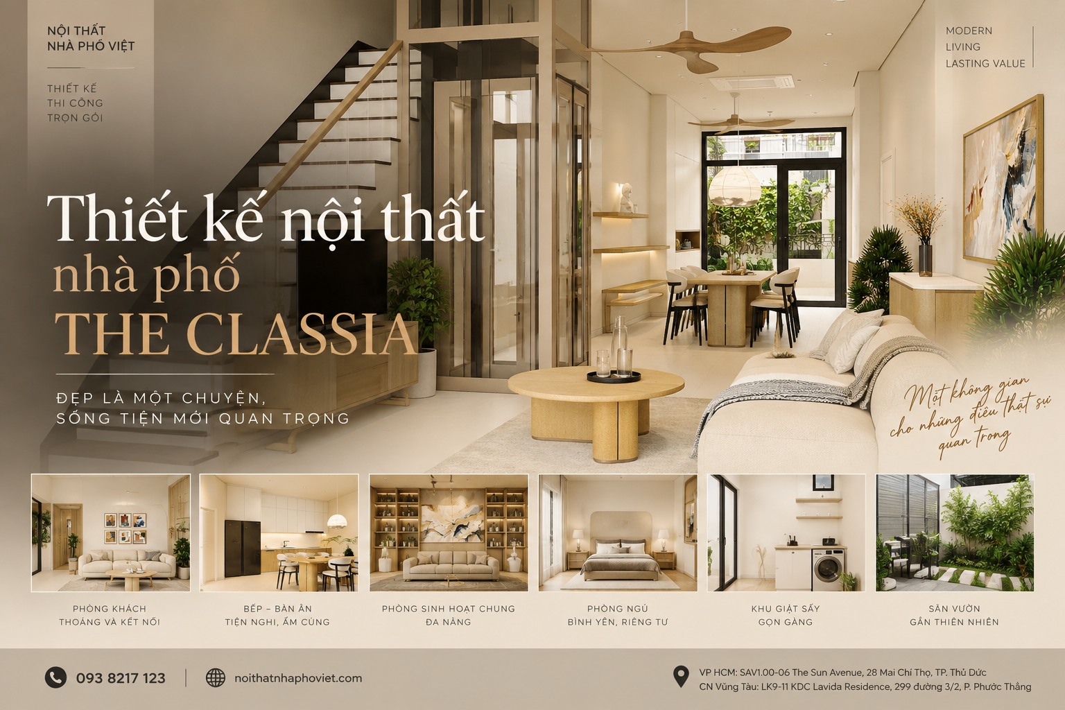Thiết kế nội thất nhà phố The Classia- Đẹp là một chuyện, Sống tiện mới quan trong.