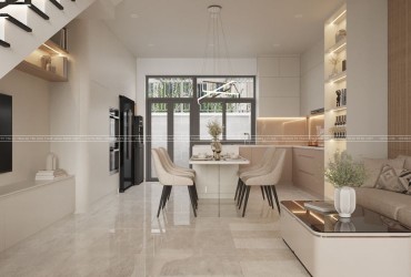 Mẫu thiết kế nội thất nhà liền kề 3 tầng hiện đại, bố trí  phòng ngủ khoa học