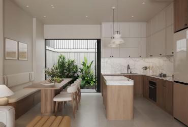 Thiết kế nội thất nhà phố Lavida Residence 1 trệt 3 lầu phong cách Japandi hiện đại