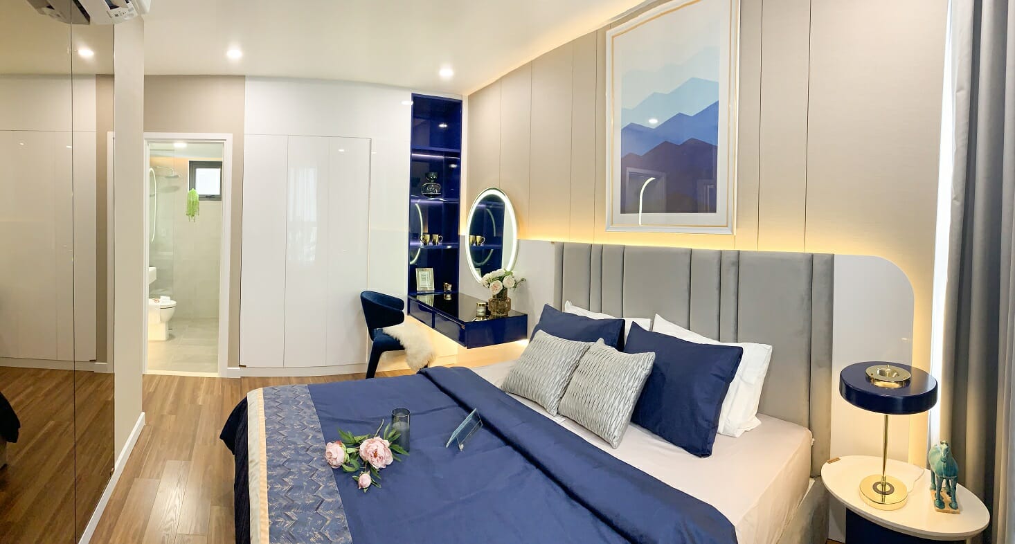 Thiết kế nội thất phòngngủ master căn hộ dlusso 3 phòng ngủ