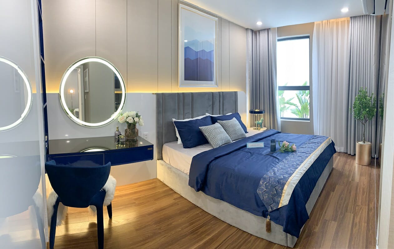 Thiết kế nội thất phòngngủ master căn hộ dlusso 3 phòng ngủ