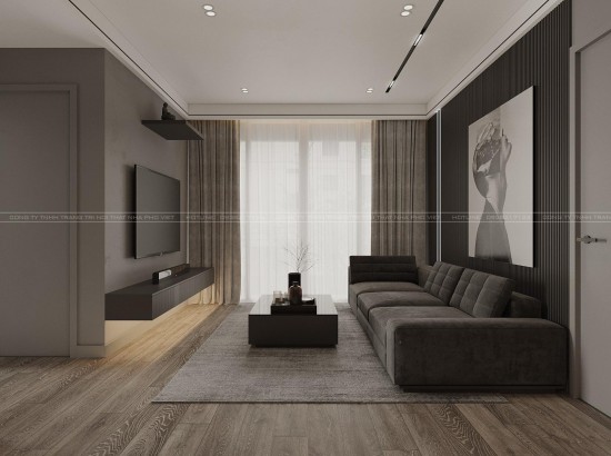 Mẫu thiết kế xu hướng 2024 MÀU ĐEN HIỆN ĐẠI Cho Căn Hộ Sky Center