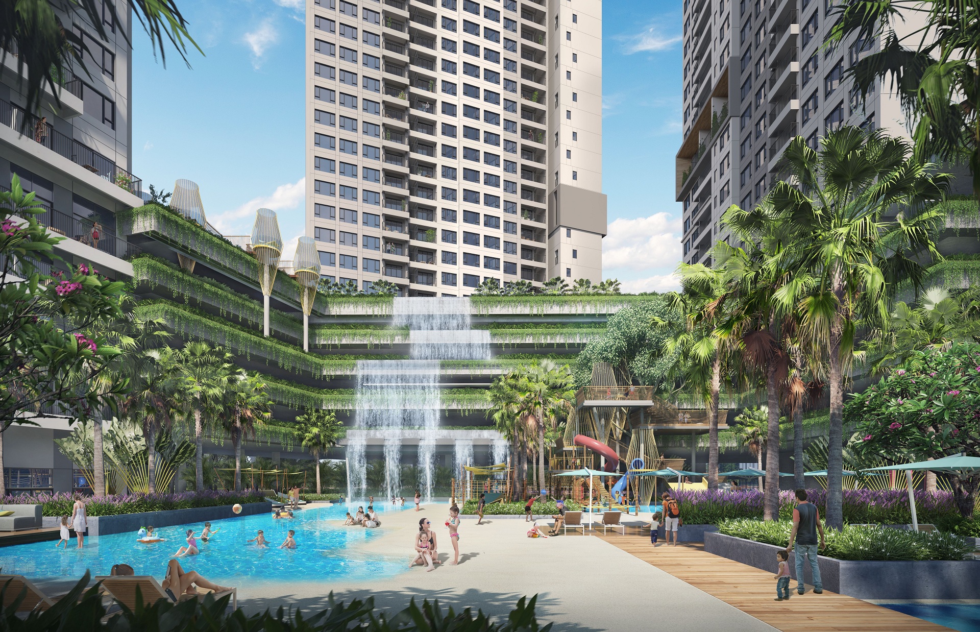 Khu-vui-chơi-voi-thac-nuoc-tai-can-ho-The-Infiniti-Riviera-Point-tai-quan-7-Keppel-Land.