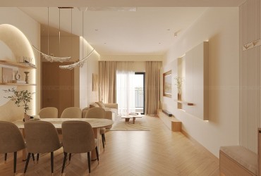 Mẫu thiết kế nội thất căn hộ 2 phòng ngủ The Infiniti- Phong cách Mordern Luxury