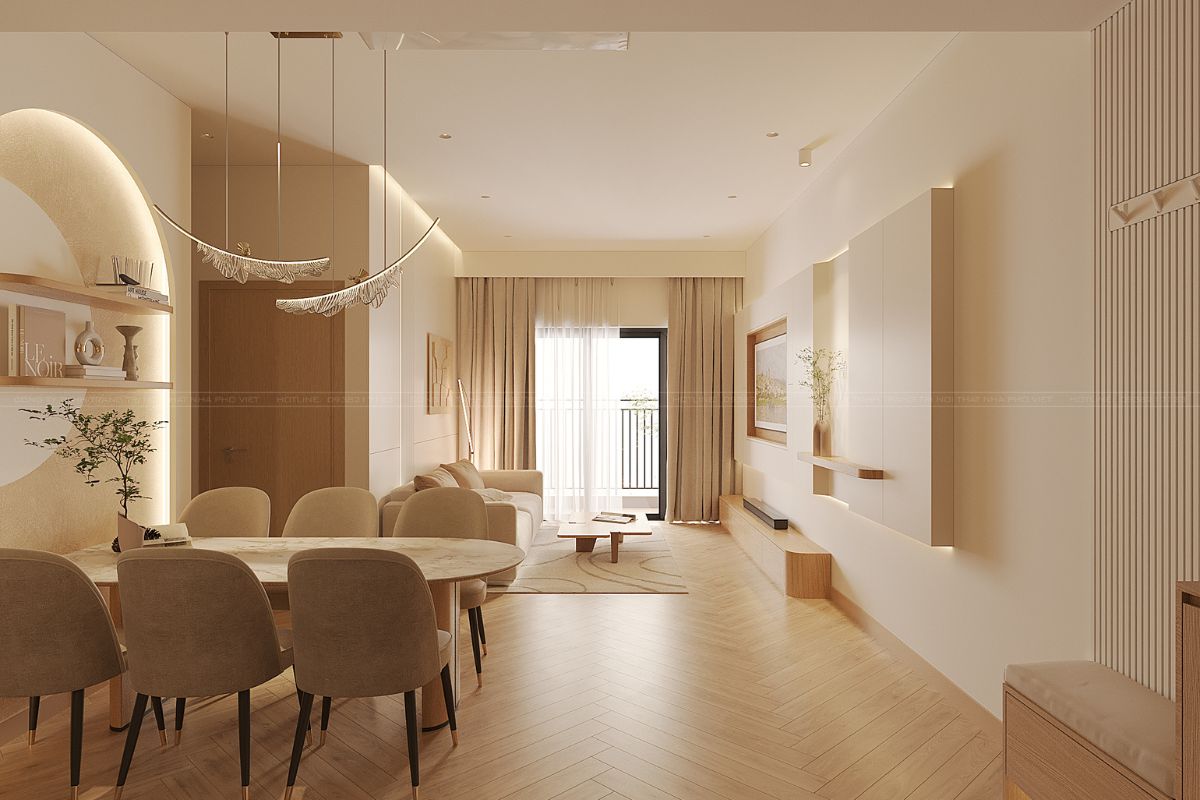 Mẫu thiết kế nội thất căn hộ 2 phòng ngủ The Infiniti- Phong cách Mordern Luxury