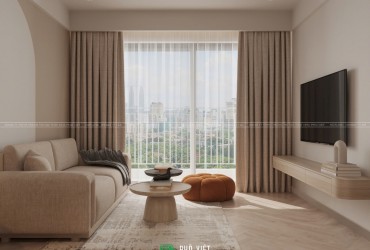 Thiết kế nội thất căn hộ 1 phòng ngủ The Infiniti phong cách nhẹ nhàng và hiện đại