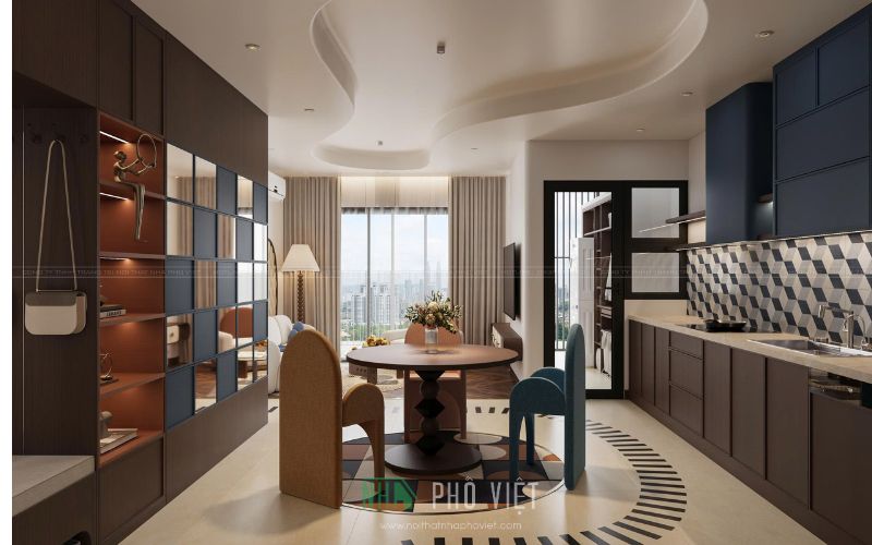 Thiết kế nội thất căn hộ 2 phòng ngủ The Infiniti- Contemporary kết hợp Pop- Art đầy cá tính.