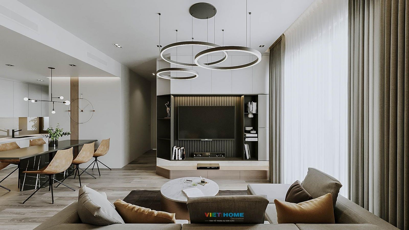Thiết kế nội thất hiện đại phòng khách dự án Feliz En Vista view 3