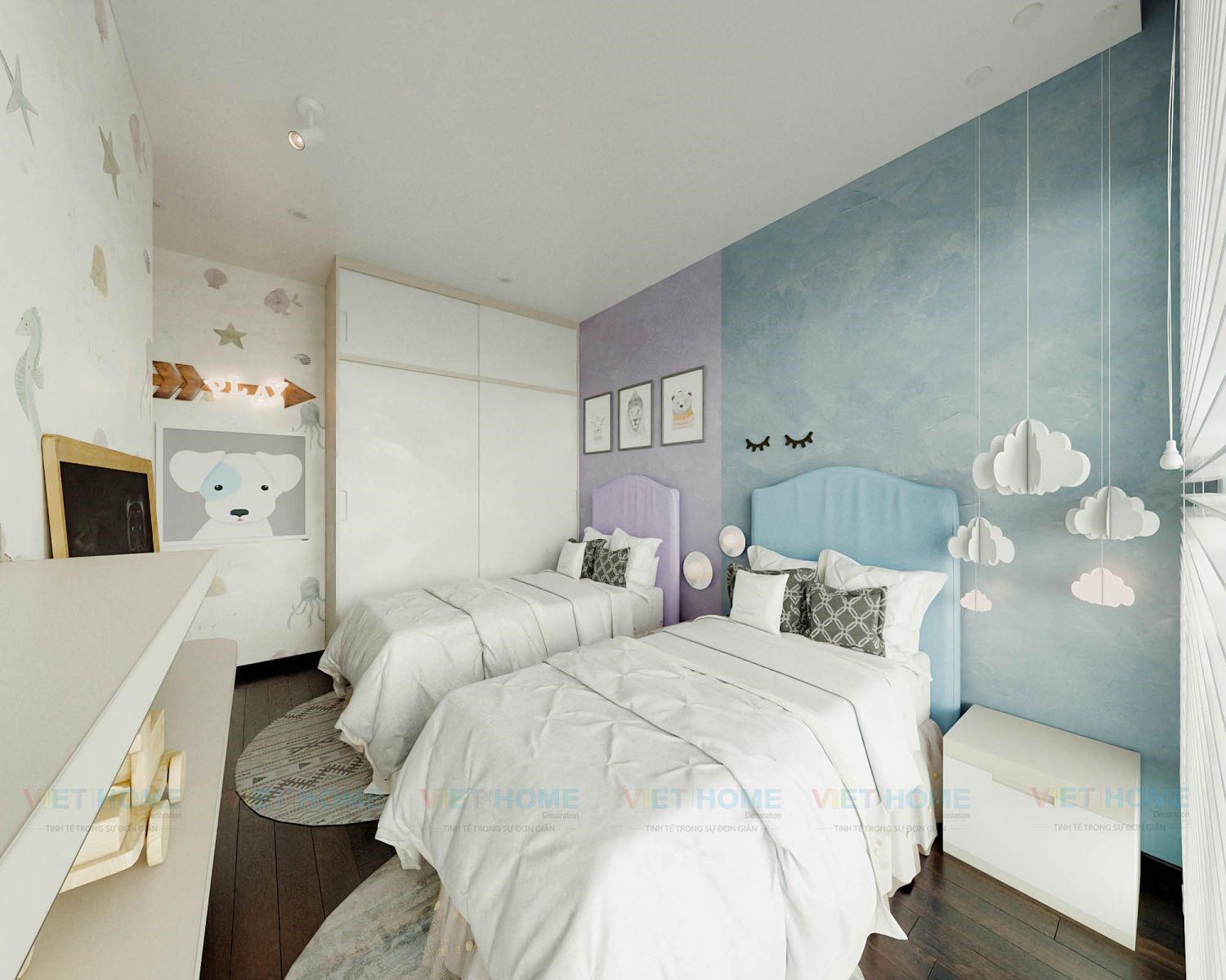 Thiết kế nội thất phòng ngủ cho bé căn hộ 4 phòng ngủ tháp Altaz Feliz En Vista 181.1m2 view 3