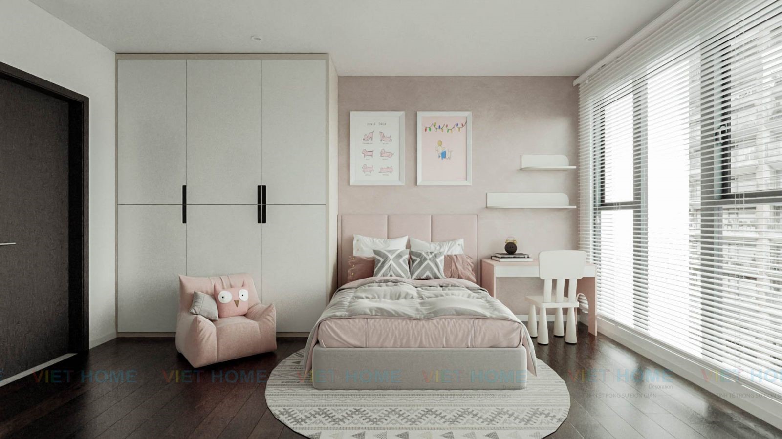 Thiết kế nội thất phòng ngủ cho bé căn hộ 4 phòng ngủ tháp Altaz Feliz En Vista 181.1m2 view 1