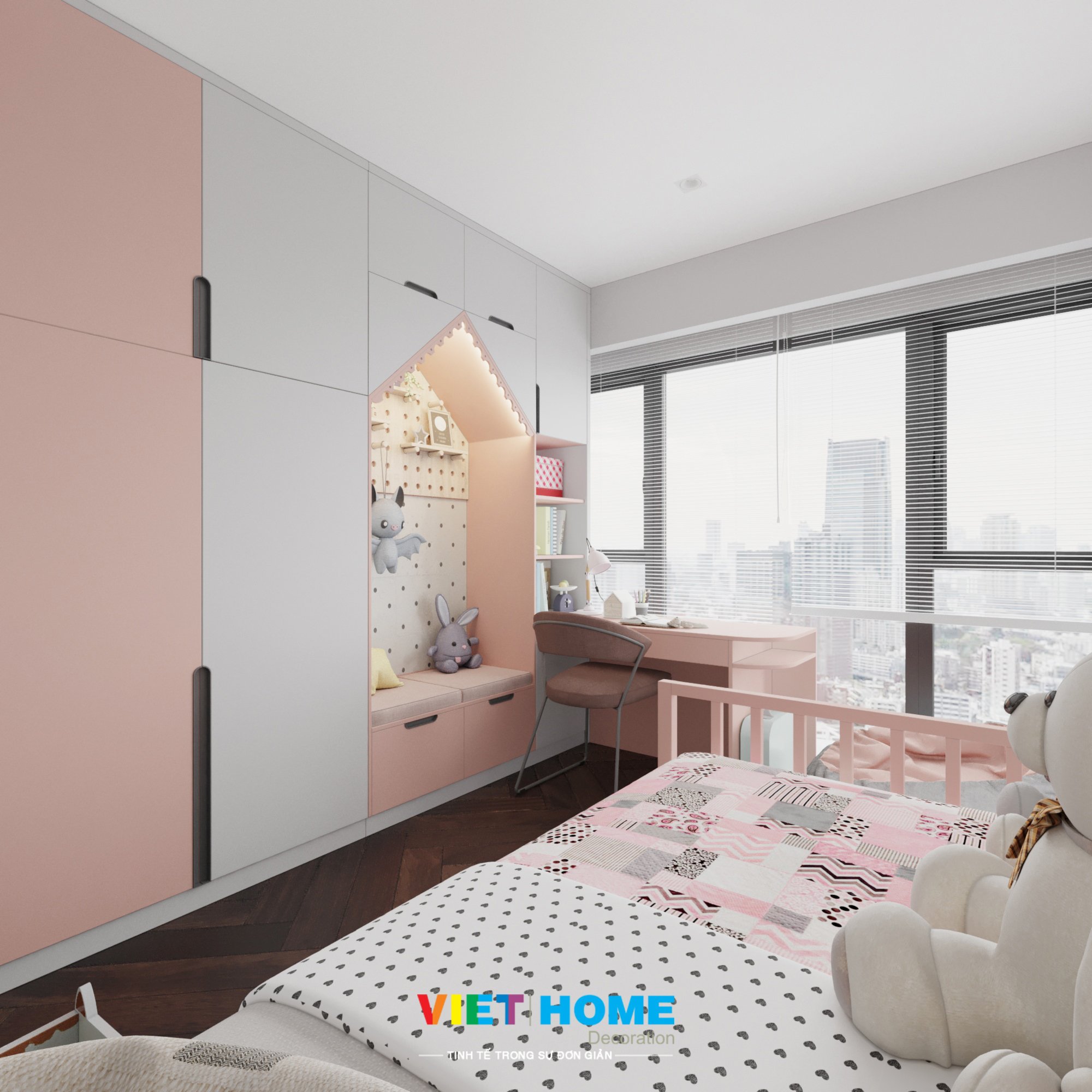 Thiết kế nội thất phòng ngủ cho bé căn hộ metropole