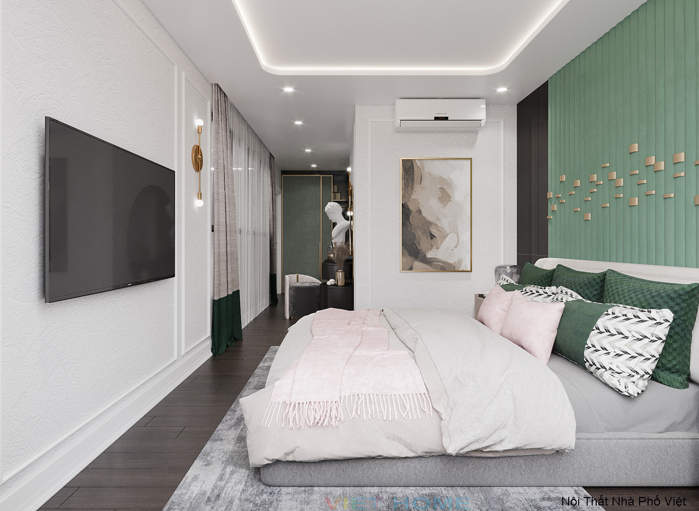 Thiết kế nội thất phòng ngủ master căn hộ duplex feliz en vista view 4