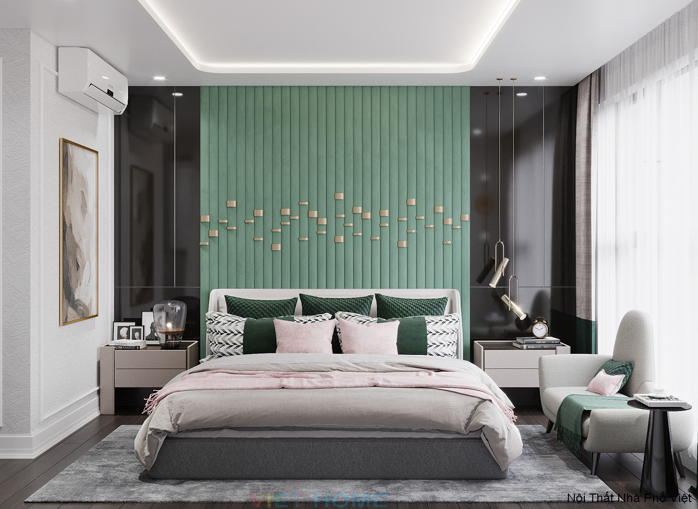 Thiết kế nội thất phòng ngủ master căn hộ duplex feliz en vista