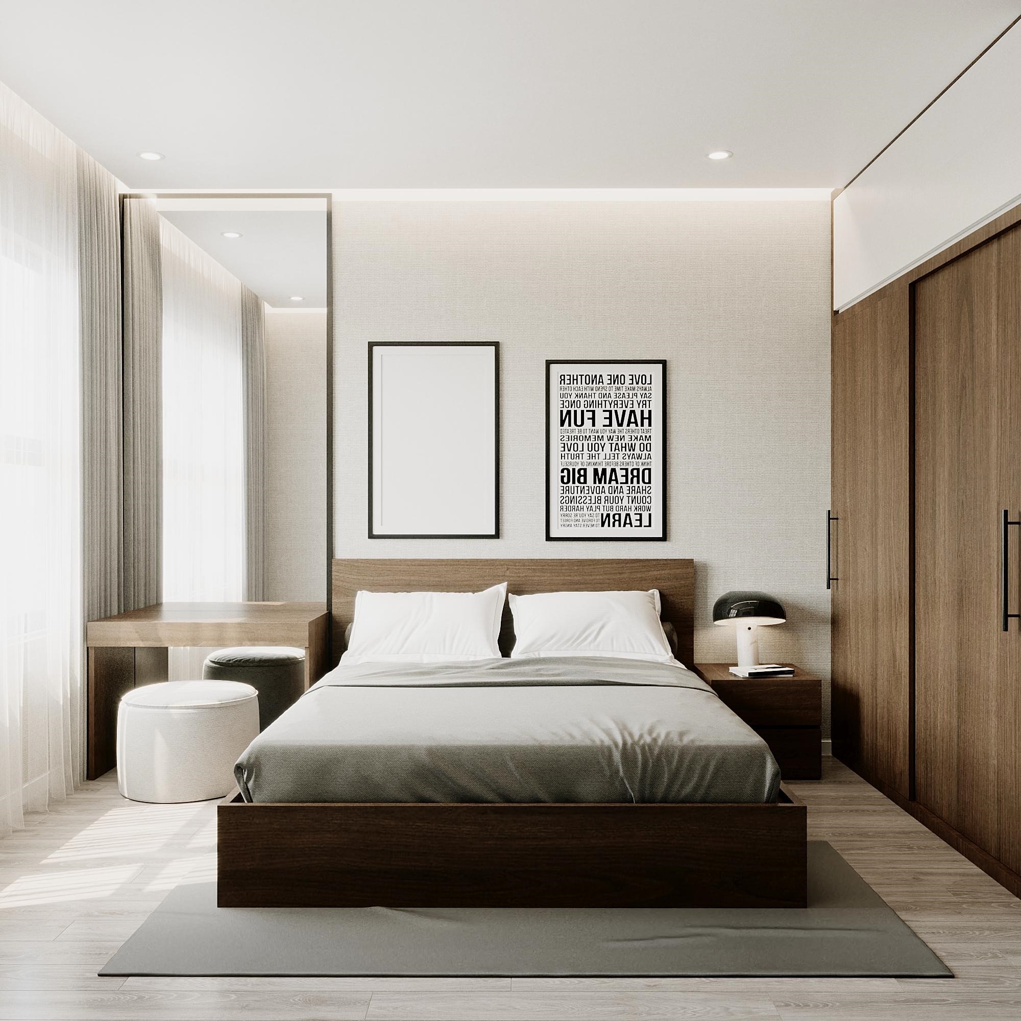 Thiết kế nội thất phòng ngủ master căn hộ palm heights