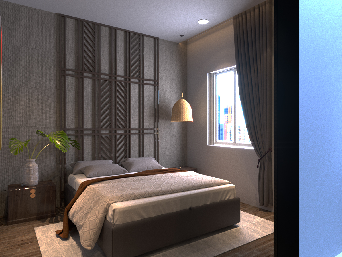 Thiết kế nội thất phòng ngủ nhỏ nhà liền kề Palm Residence