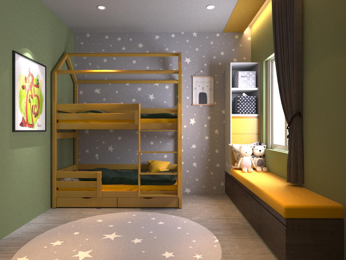 Thiết kế nội thất phòng ngủ trẻ em nhà liền kề palm residence