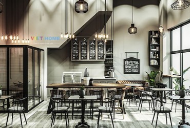 Thiết kế quán Coffee tại Shophouse Palm Residance