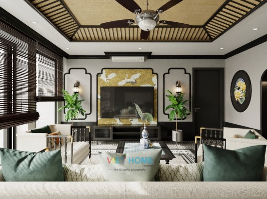 Phòng khách - phong cách Đông Dương (Indochine style)