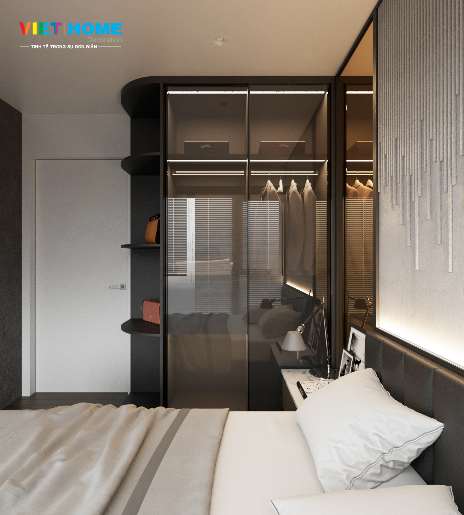 thiết kế nội thất phòng ngủ 2 căn hộ Metropole