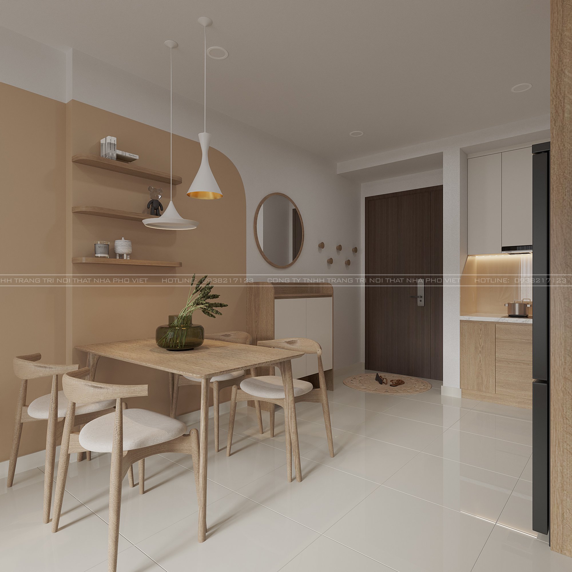 khu vực bàn ăn căn hộ victoria village