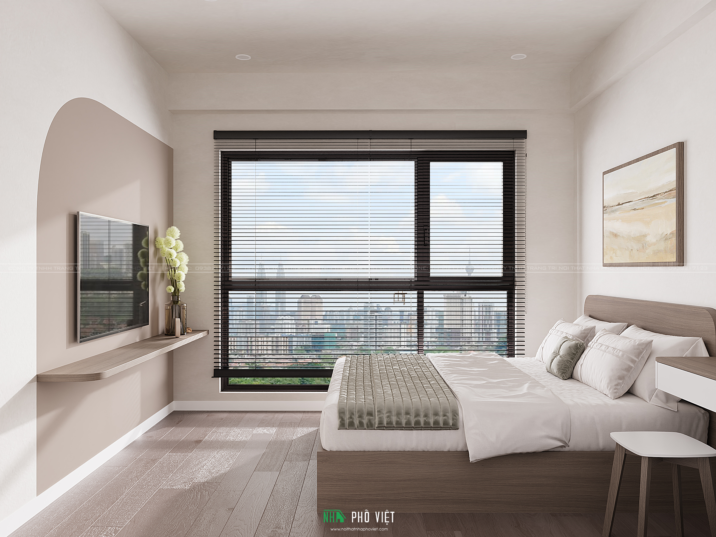 Thiết kế phòng ngủ master căn hộ Victoria Village 2
