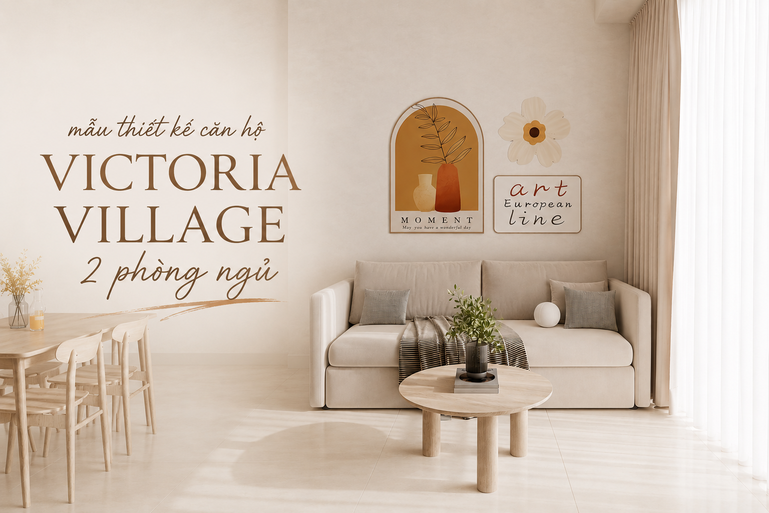 Mẫu thiết kế nội thất Victoria Village 2 phòng ngủ đẹp, hiện đại