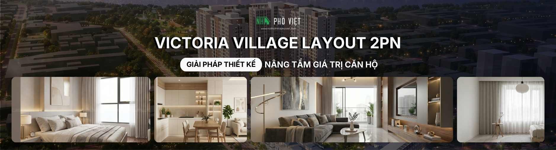 Thiết kế nội thất Victoria Village căn hộ 2 phòng ngủ chuẩn hiện đại