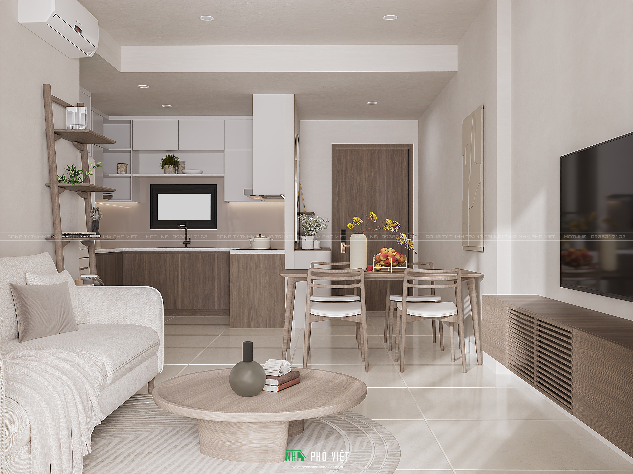 Thiết kế phòng khách căn hộ Victoria Village hiện đại 1