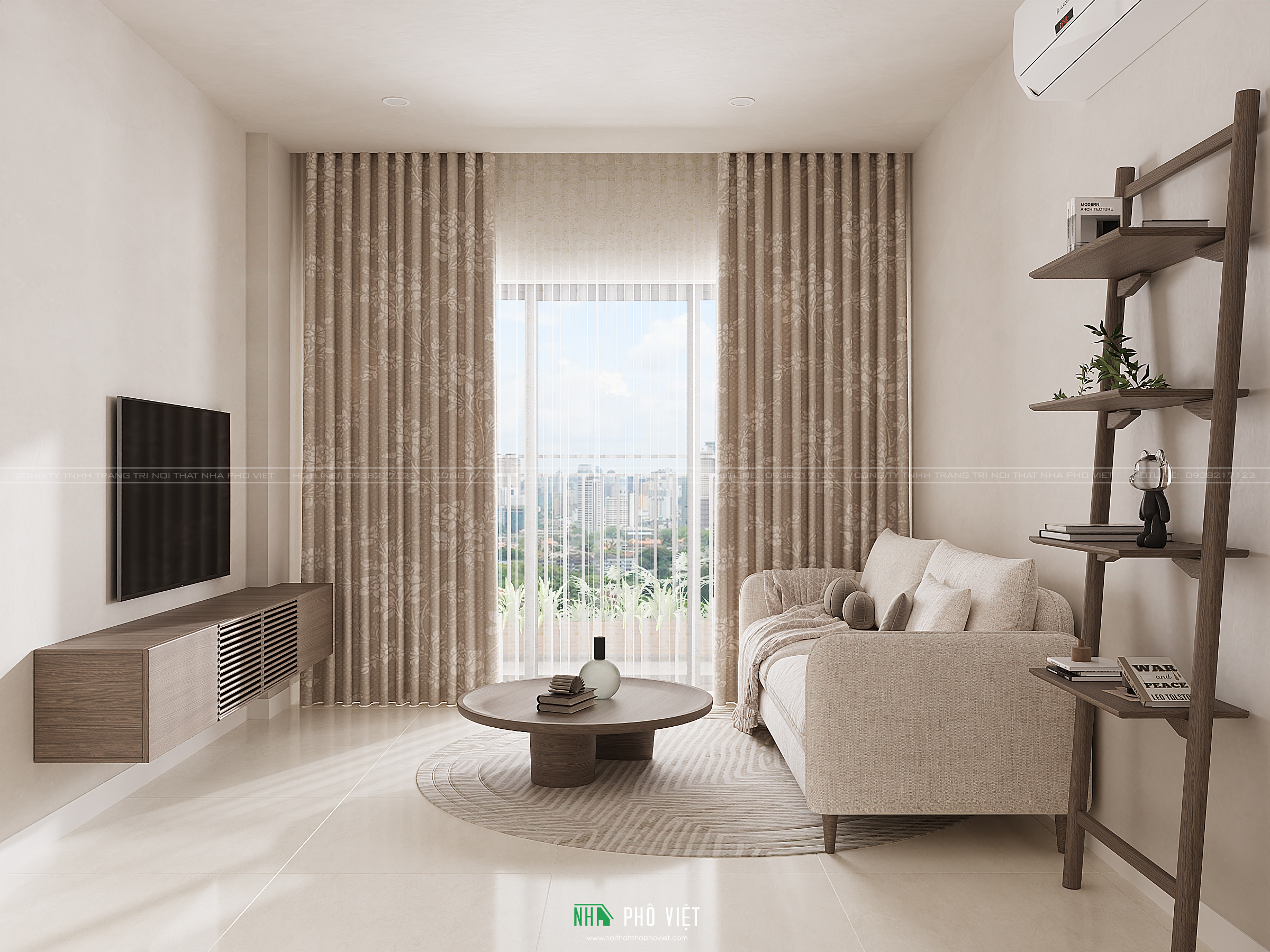 Thiết kế phòng khách căn hộ Victoria Village hiện đại 2
