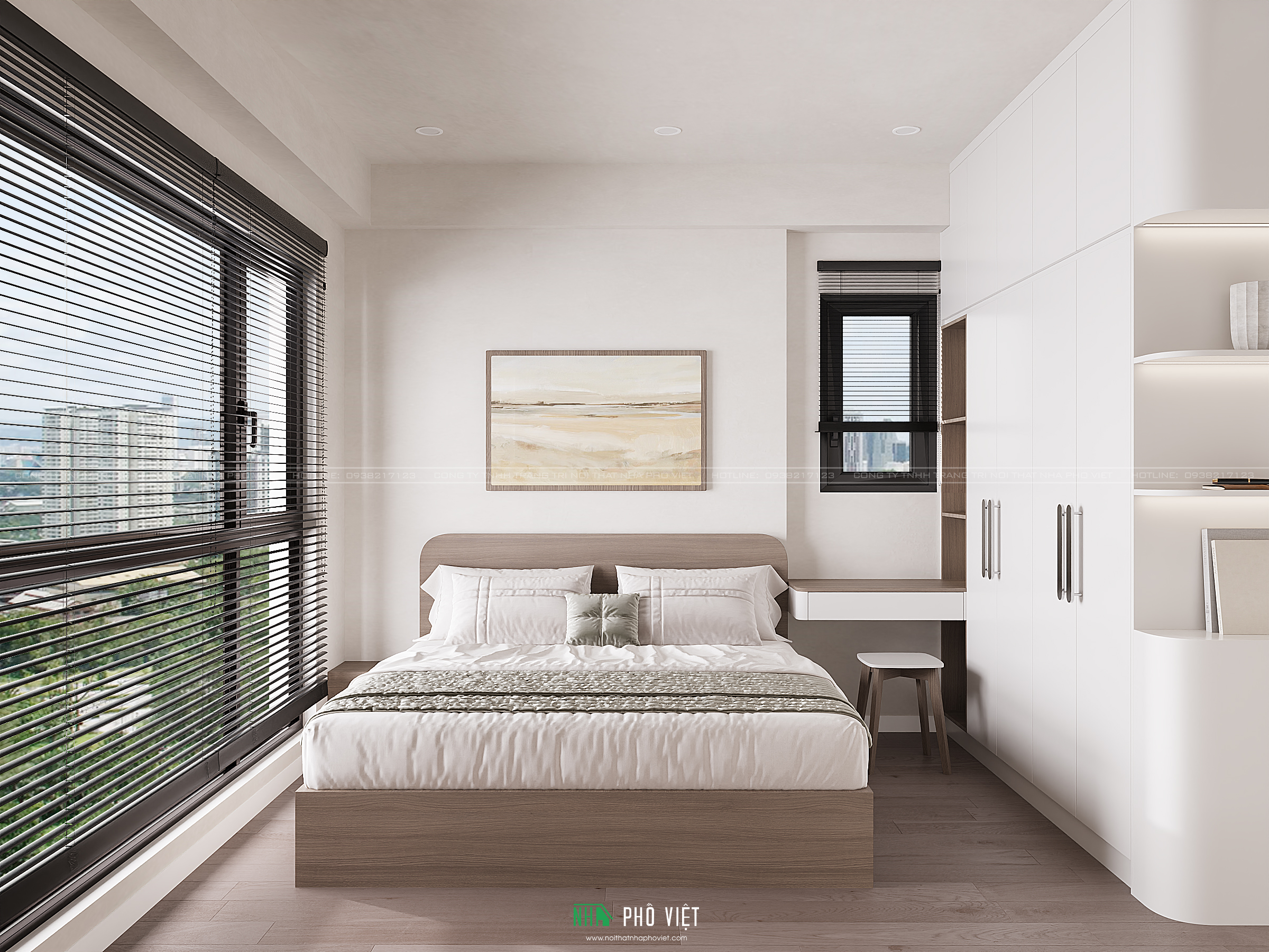 Thiết kế phòng ngủ master căn hộ Victoria Village 1