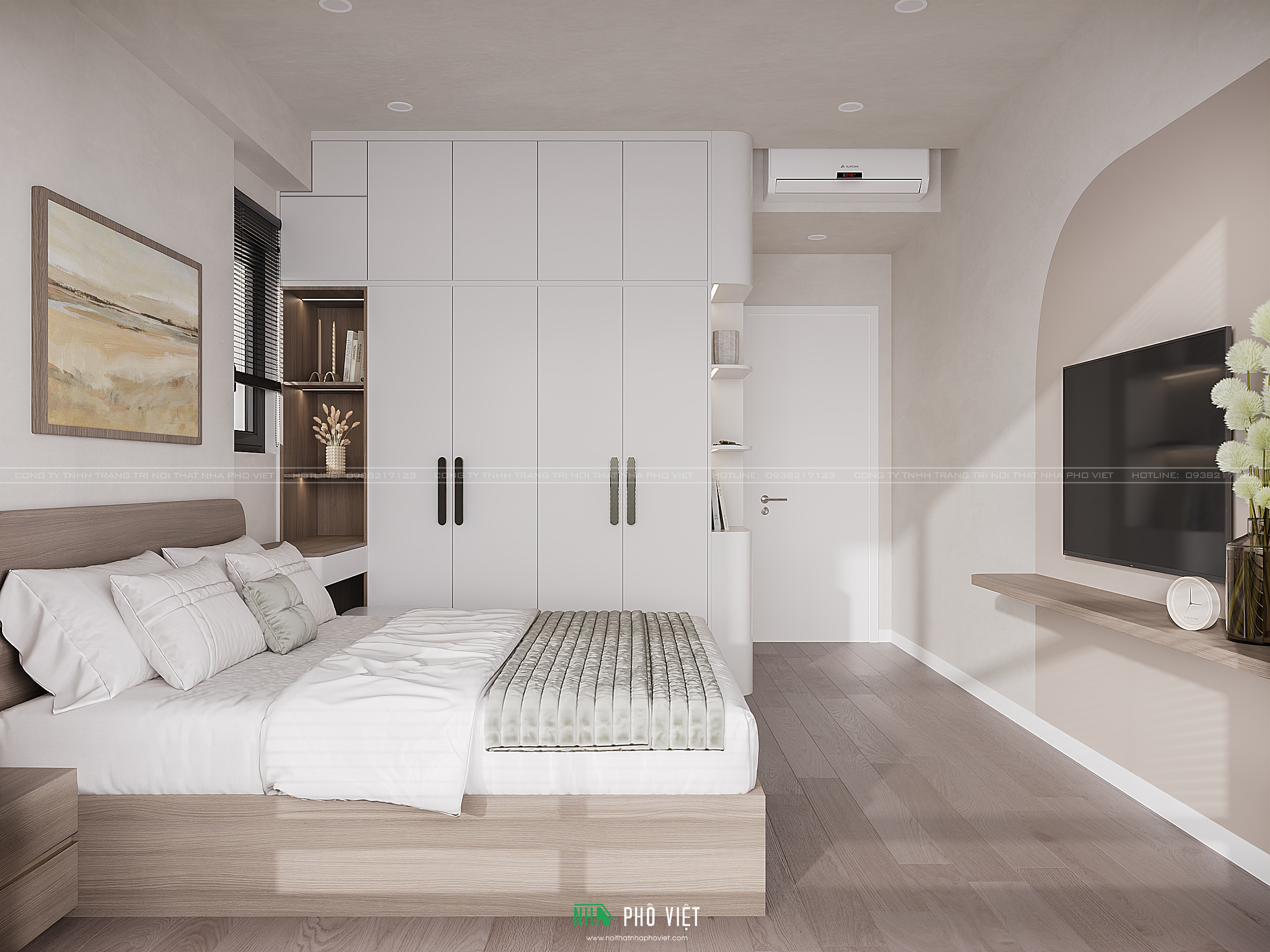 Thiết kế phòng ngủ master căn hộ Victoria Village 3