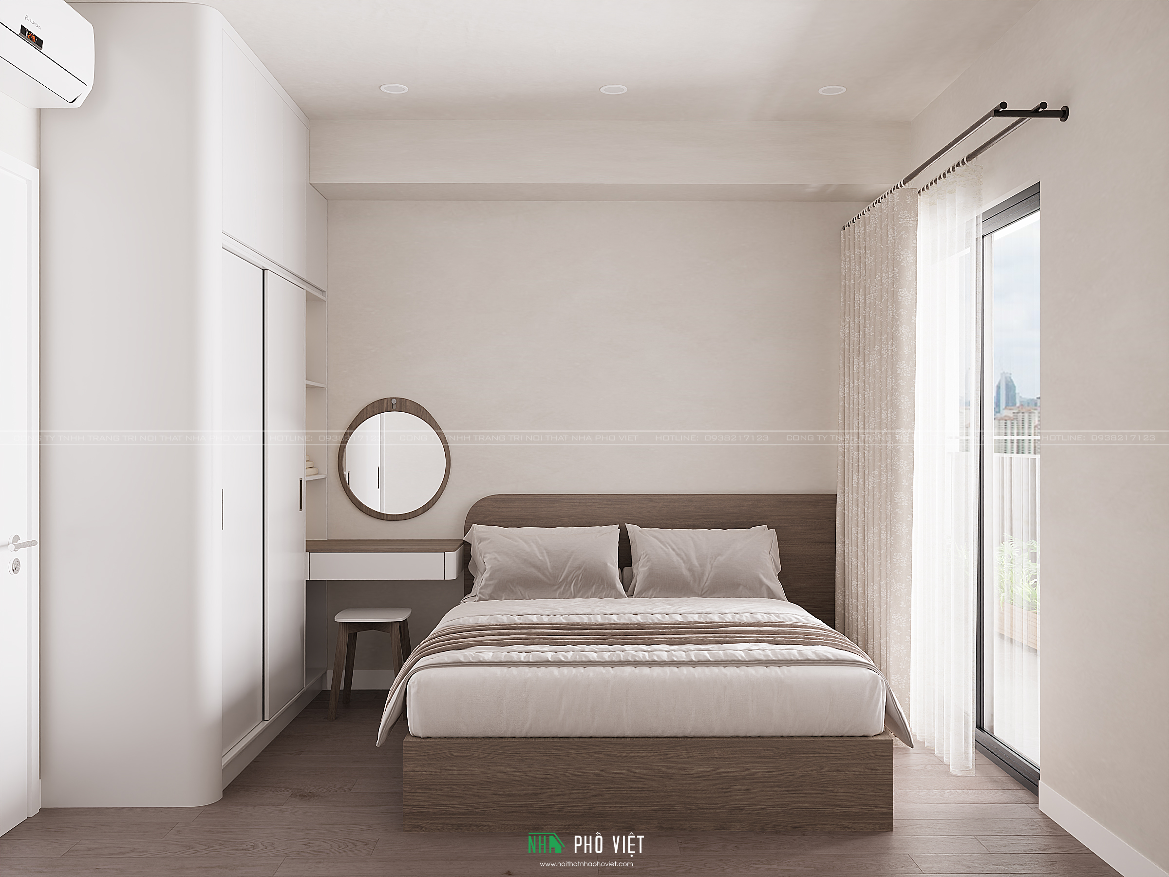 Thiết kế phòng ngủ phụ căn hộ Victoria Village gọn gàng 1
