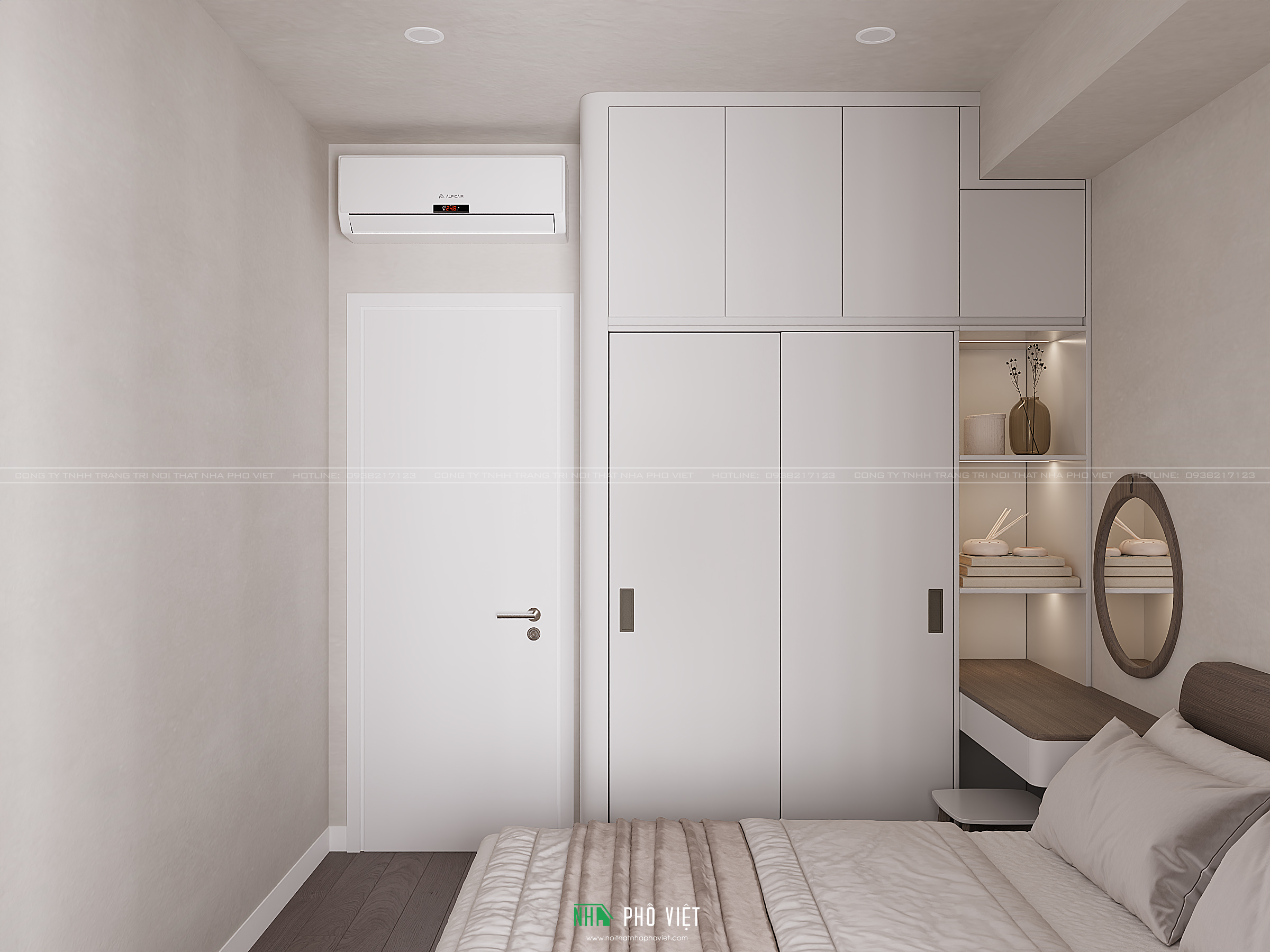 Thiết kế phòng ngủ phụ căn hộ Victoria Village gọn gàng 2