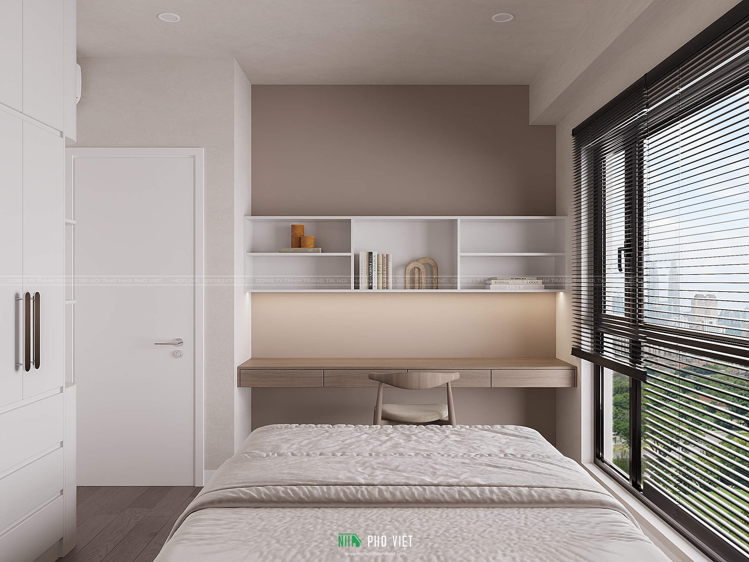 Thiết kế phòng ngủ phụ căn hộ Victoria Village hiện đại 3