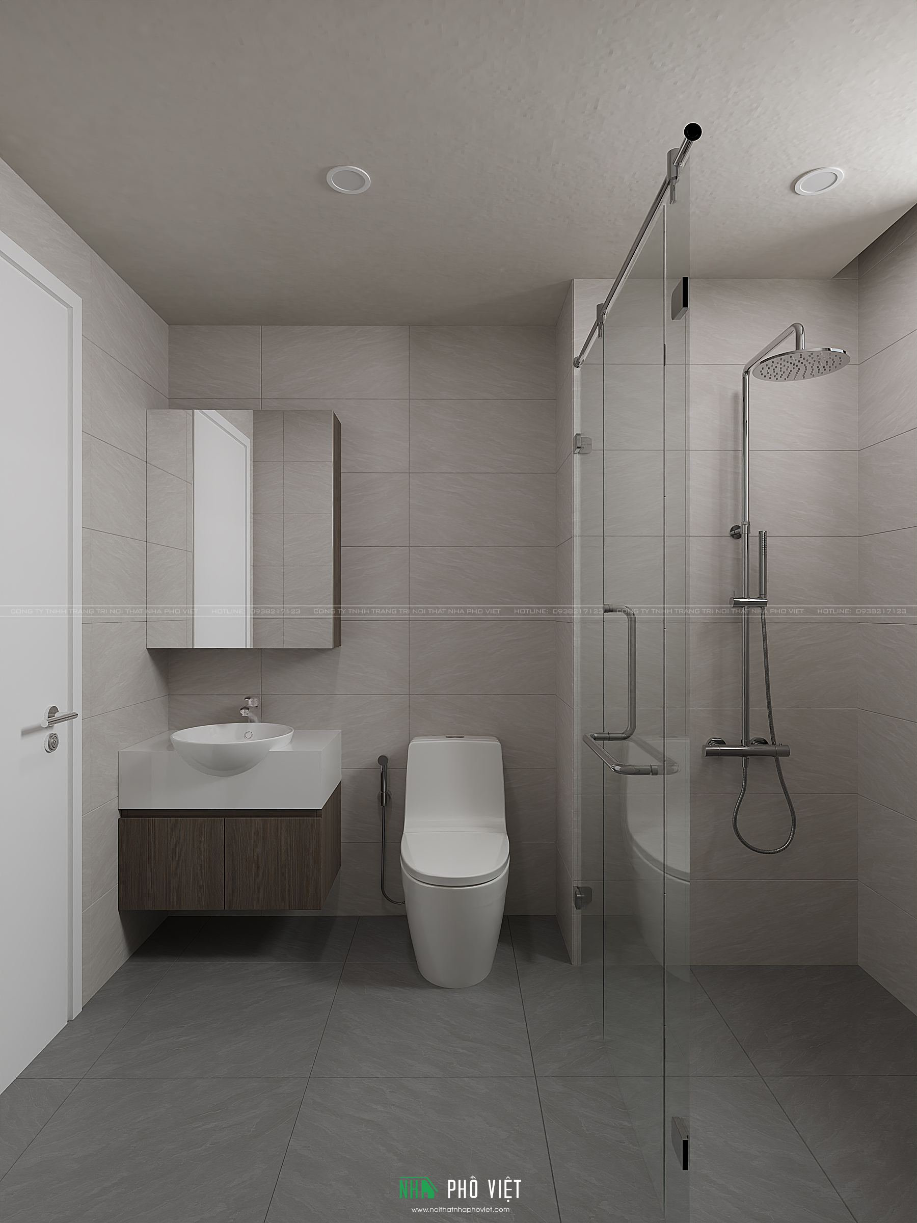 Thiết kế phòng vệ sinh & tắm căn hộ Victoria Village 2A