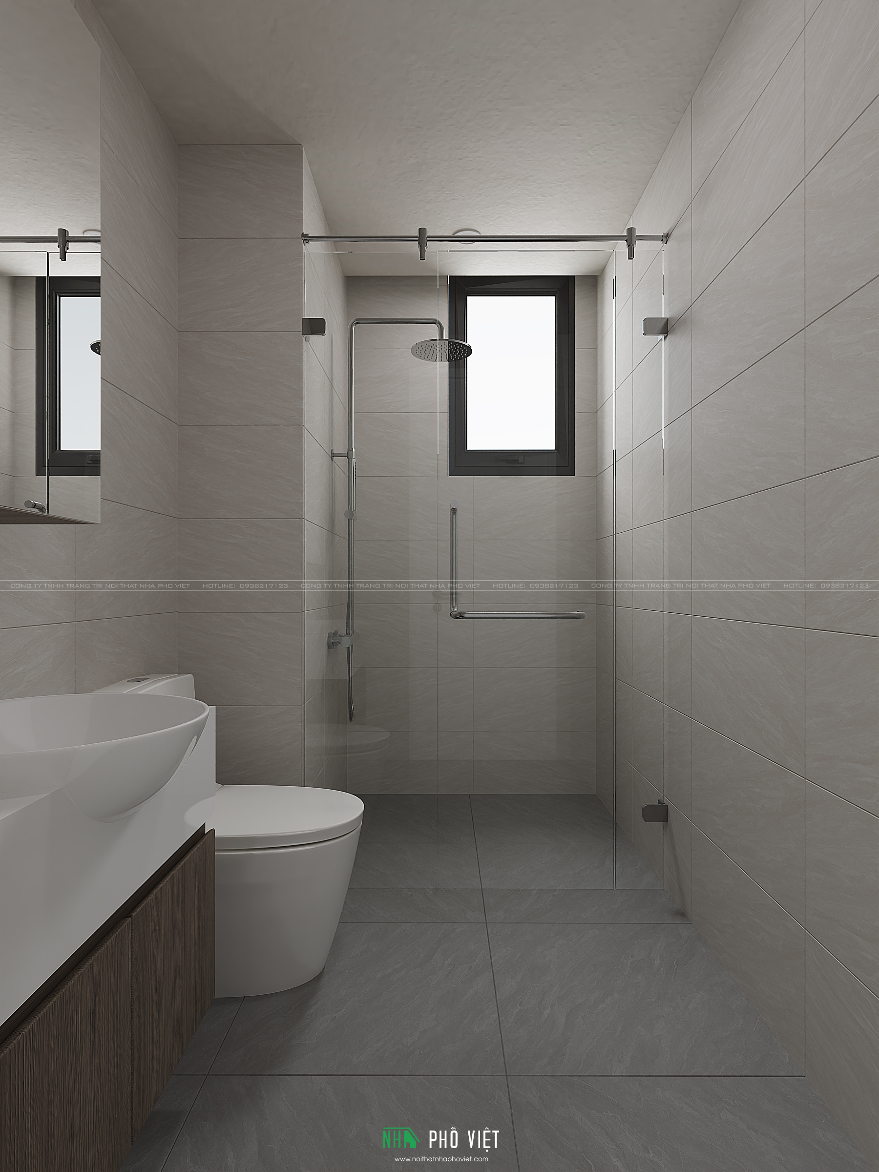 Thiết kế phòng vệ sinh & tắm căn hộ Victoria Village 2B